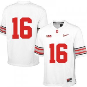 Men's NCAA Ohio State Buckeyes Only Number #16 College Stitched Diamond Quest Authentic Nike White Football Jersey XV20X60YU